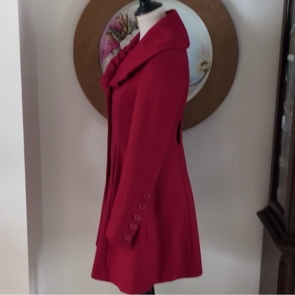 Express Women's Bold Red peacoat  Coat - Picture 3 of 8